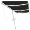 vidaXL Manual Awning with Solar LED 6 x 3 m Anthracite 100% Polyester