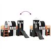 vidaXL Kids' Loft Bed with Tower White&Black 80x200 cm Solid Wood Pine