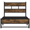 vidaXL Metal Bed Frame without Mattress Smoked Oak 90x200 cm