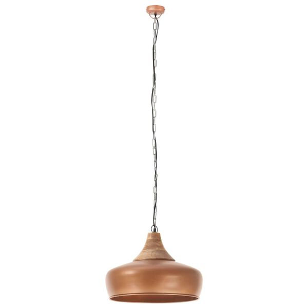 vidaXL Industrial Hanging Lamp Copper Iron & Solid Wood 35 cm E27
