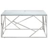 vidaXL Coffee Table Silver Stainless Steel and Tempered Glass