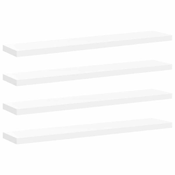 vidaXL Floating Wall Shelves 4 pcs White 120x23.5x3.8 cm MDF