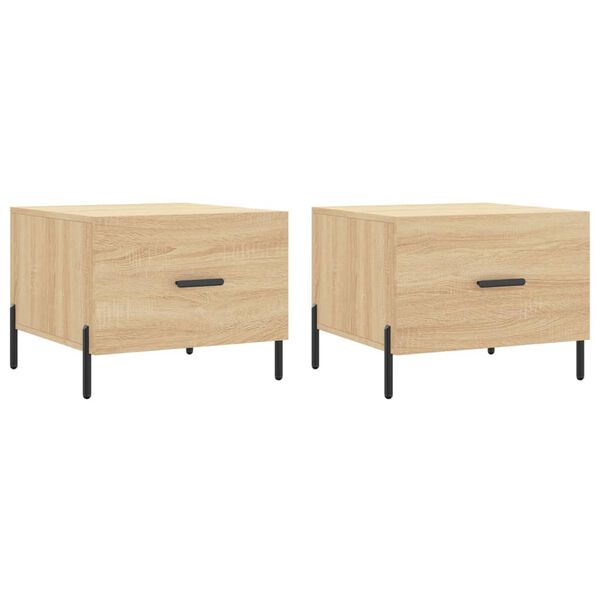 vidaXL Coffee Tables 2 pcs Sonoma Oak 50x50x40 cm Engineered Wood