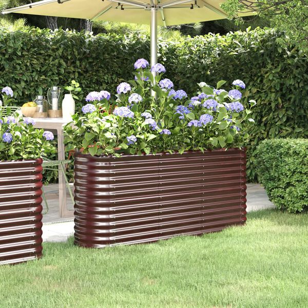 vidaXL Garden Raised Bed Galvanised Steel 152x40x68 cm Brown