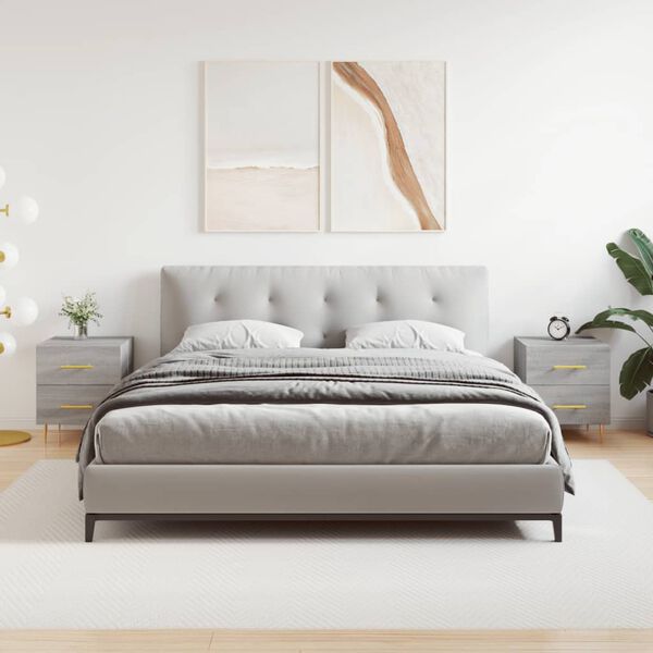 vidaXL Bedside Cabinets 2 pcs Grey Sonoma 40x35x47.5 cm Engineered Wood