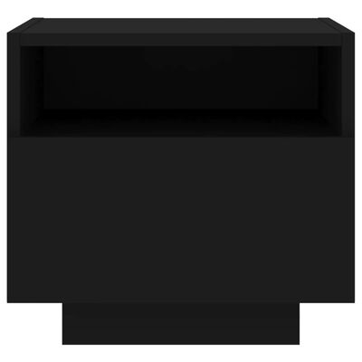 vidaXL Bedside Cabinets with LED Lights 2 pcs Black 40x39x37 cm