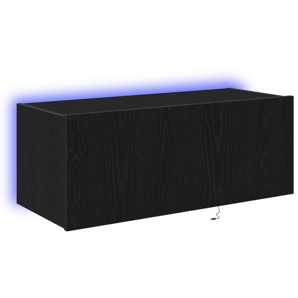 vidaXL TV Wall Cabinet Black Oak 80 x 35 x 31 cm Engineered Wood