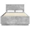 vidaXL Bed Frame Concrete Grey 135 x 190 cm Engineered Wood