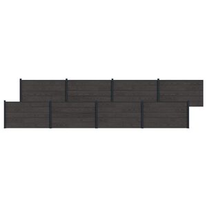 vidaXL Fence Panel 8 pcs WPC and Aluminium Black