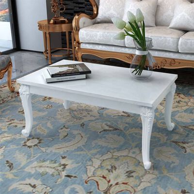 vidaXL Coffee Table High Gloss White 100x50x42 cm Engineered Wood