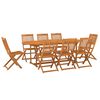 vidaXL 9 Piece Garden Dining Set 220x90x75 cm Solid Wood Acacia