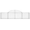 vidaXL Arched Gabion Baskets 10 pcs 200x30x40/60 cm Galvanised Iron
