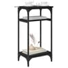 vidaXL Side Table with Shelf Black Oak 40 x 30 x 75 cm Engineered Wood