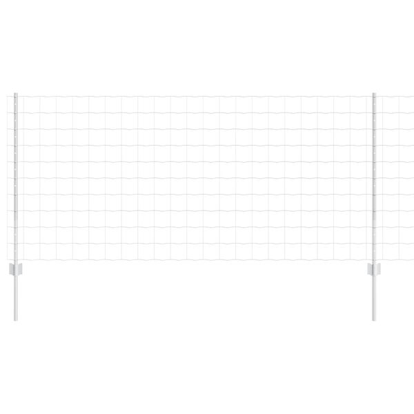 vidaXL Fence with Post Silver 1 x 25 m Steel