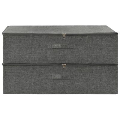 vidaXL Storage Boxes 2 pcs Fabric 70x40x18 cm Anthracite