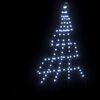 vidaXL LED Christmas Tree with Ground Spikes Cool White 180 cm Metal