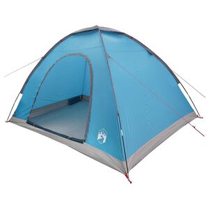 vidaXL Camping Tent 4-Person Blue 185T Polyester with PU coating