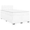 vidaXL Box Spring Bed with Mattress White 120x190 cm Faux Leather