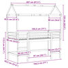 vidaXL Loft Bed with Ladder and Roof without Mattress 90x190 cm Single