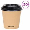 vidaXL Coffee Paper Cups with Lids 120 ml 500 pcs Brown