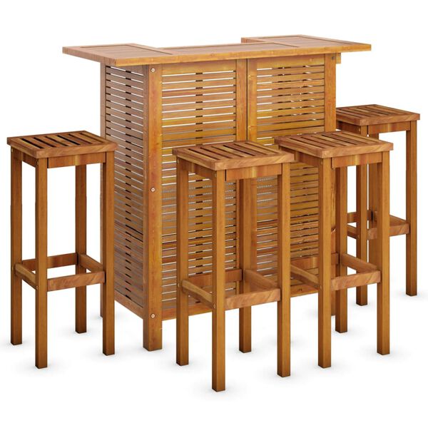 vidaXL 5 Piece Garden Bar Set Solid Wood Acacia