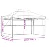 vidaXL Party Tent Folding Taupe 292 x 440 x 315 cm Oxford Fabric
