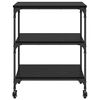 vidaXL Kitchen Trolley Black Oak 60 x 41 x 76 cm Engineered Wood