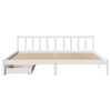 vidaXL Bed Frame without Mattress White 180x200 cm Super King Solid Wood Pine