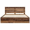vidaXL Bed Frame with Headboard Old Wood 200 x 200 cm Solid Pine Wood