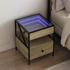 vidaXL Bedside Table with Infinity LED Sonoma Oak 40x40x51 cm