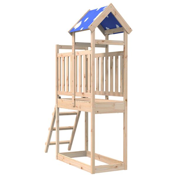 vidaXL Play Tower Brown 52.5 x 110.5 x 215 cm Solid Pine Wood