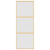 vidaXL Sliding Door Gold 76x205 cm Frosted ESG Glass and Aluminium