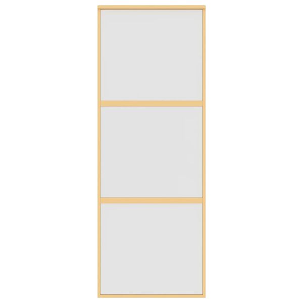 vidaXL Sliding Door Gold 76x205 cm Frosted ESG Glass and Aluminium