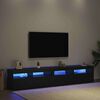 vidaXL TV Cabinet 2 pcs Black Oak 210 x 35 x 40 cm Engineered Wood