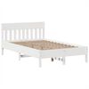 vidaXL Bed Frame without Mattress White 135x190 cm Solid Wood Pine