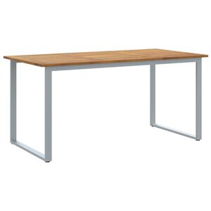 vidaXL Garden Table Grey 160 x 80 x 75 cm Solid Acacia Wood