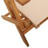vidaXL Folding Garden Chairs 4 pcs Beige Fabric and Solid Wood