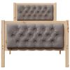 vidaXL Bed Frame with Headboard Taupe 75 x 190 cm Solid Pine Wood
