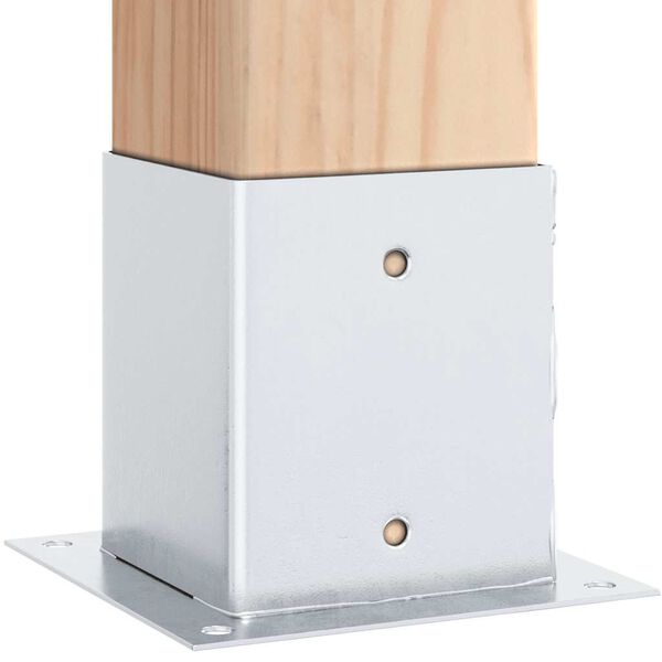 vidaXL Post Bases Square 12 pcs Silver 101x101 mm Galvanised Steel