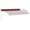 vidaXL Manual Retractable Awning with LEDs Burgundy 300x250 cm