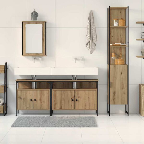 vidaXL Bathroom Furniture Set 4 pcs Artisan Oak Engineered Wood