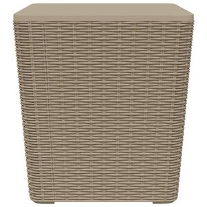 vidaXL Garden Table with Removable Lid Light Brown Polypropylene