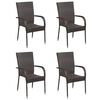 vidaXL 5 Piece Garden Dining Set Poly Rattan Brown