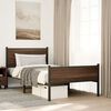 vidaXL Metal Bed Frame without Mattress Brown Oak 100x200 cm