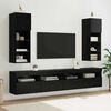 vidaXL Wall-mounted TV Cabinets 2 pcs Black Oak 30.5 x 30 x 90 cm
