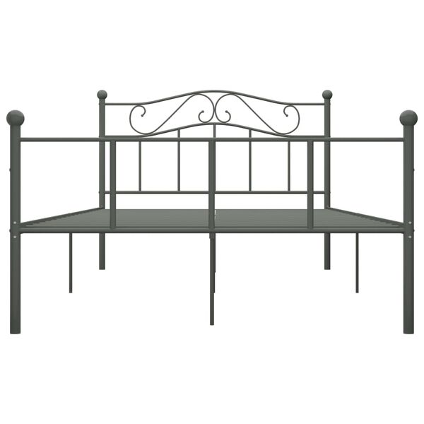vidaXL Bed Frame without Mattress Grey Metal 160x200 cm
