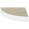 vidaXL Wall Corner Shelf Oak and White 25x25x3.8 cm MDF