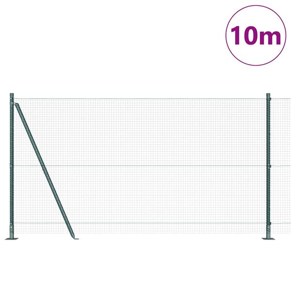 vidaXL Fence Post Green 10 x 1.2 m (19 x 19 mm mesh) Steel and PVC