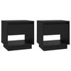 vidaXL Bedside Cabinets 2 pcs Black 45x34x44 cm Engineered Wood