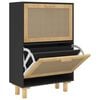 vidaXL Shoe Cabinet | Black and Natural Rattan